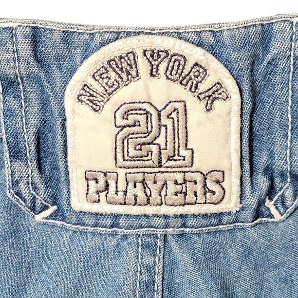 New York Players NYP21 Y2K Baggy Denim Shorts Large Hip Hop Skater Streetwear - Picture 8 of 11